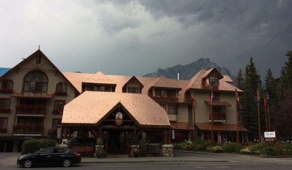 Custom Copper Diamond Roof on Hotel in Banff BC